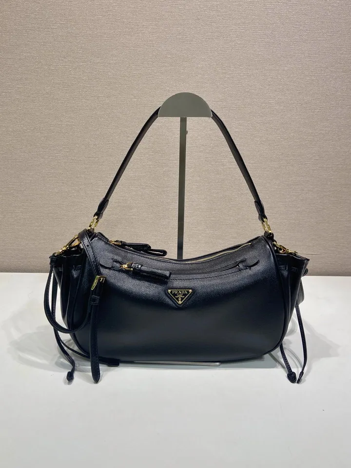 Prada 1BC296 Curved Drawstring Shoulder Bag, source view 1, SKU 1BC296