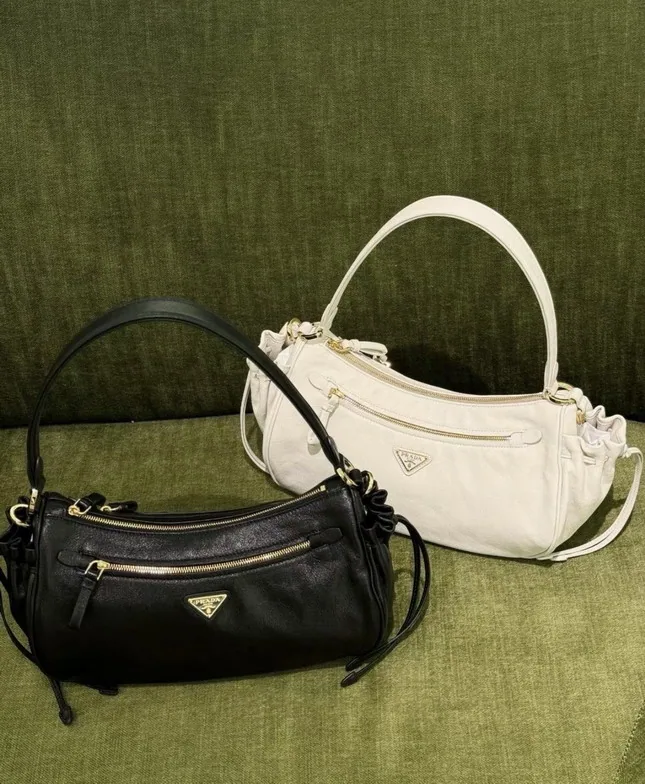 Prada 1BC296 Curved Drawstring Shoulder Bag, source view 4, SKU 1BC296