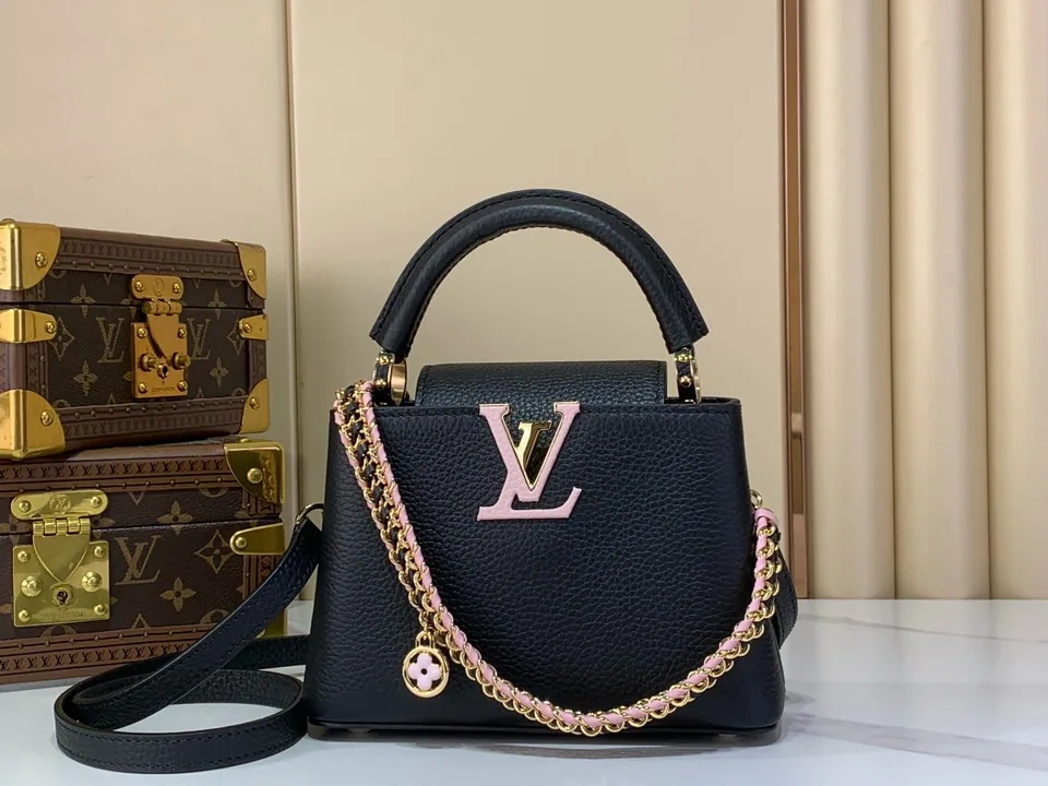 Cap m29439 Logo Chain Mini Top-Handle Bag, source view 1, SKU m29439