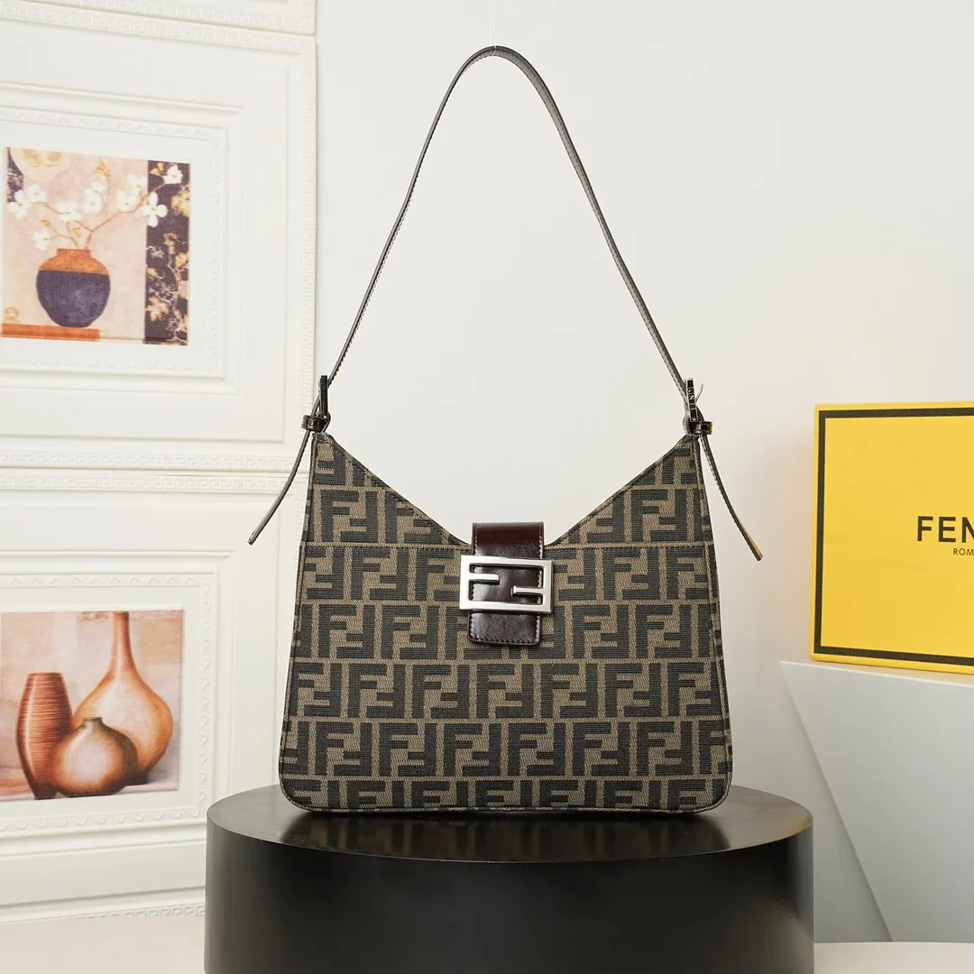 Fendi Vintage Pattern Shoulder Tote Bag, source view 1, SKU vintage