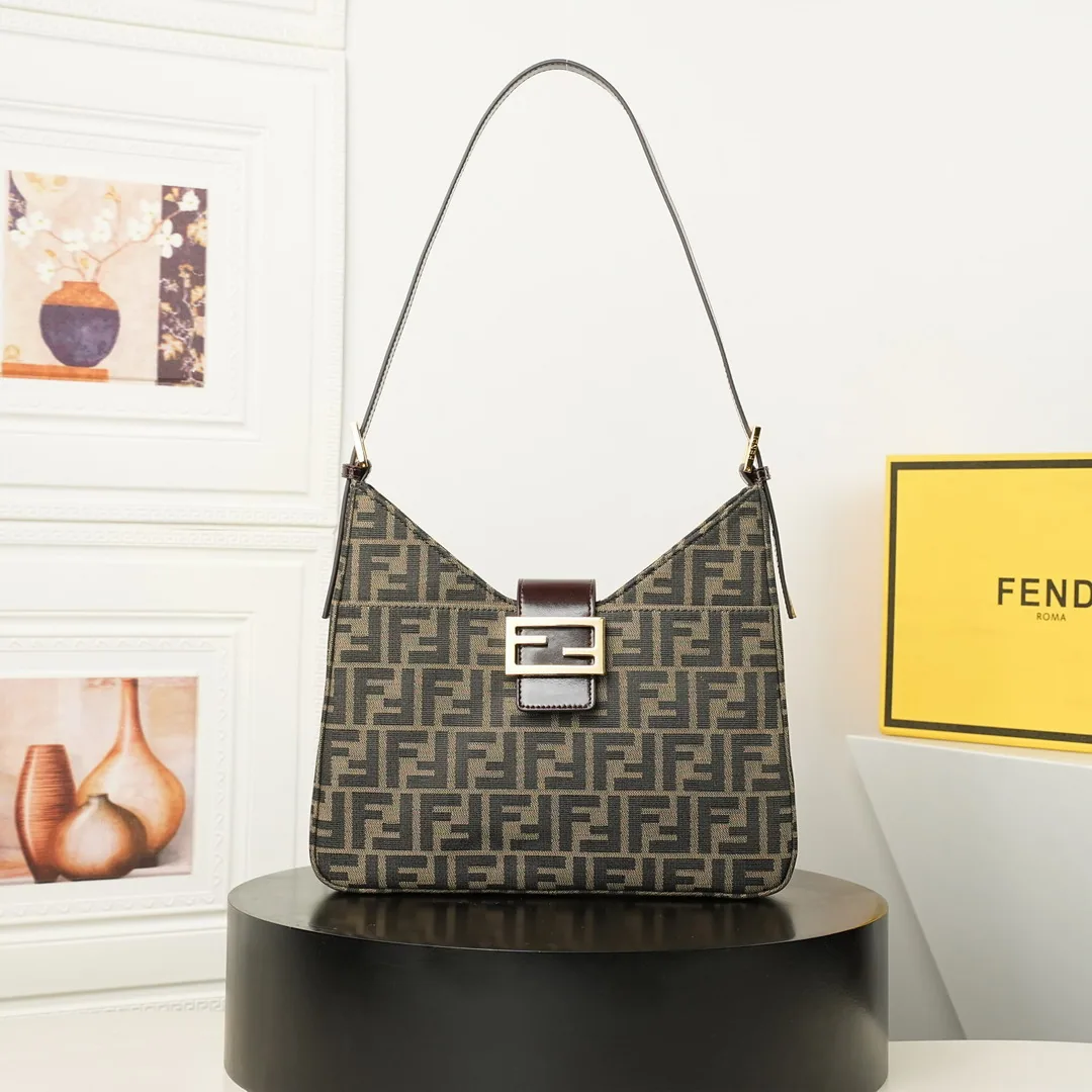 Fendi Vintage Pattern Shoulder Tote Bag, source view 2, SKU vintage