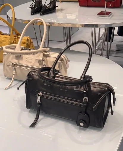Miu 5BA332 Structured Top-Handle Bag, source view 4, SKU 5BA332