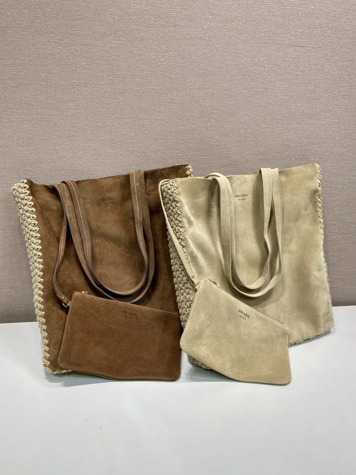 Prada 1BG658 Soft Tote Bag with Pouch, source view 3, SKU 1BG658