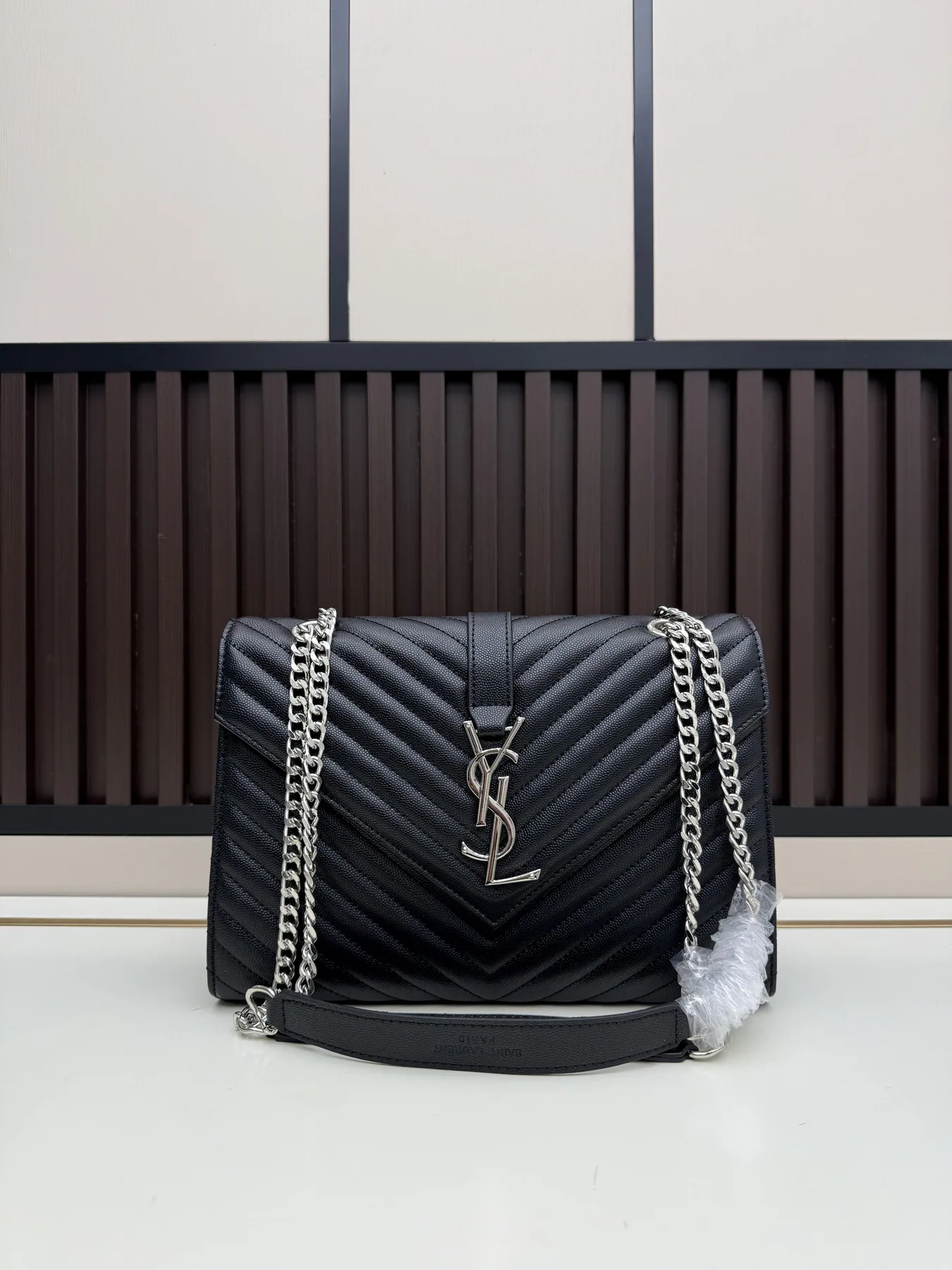 YSL 1856 Quilted Envelope Chain Shoulder Bag, source view 4, SKU 1856