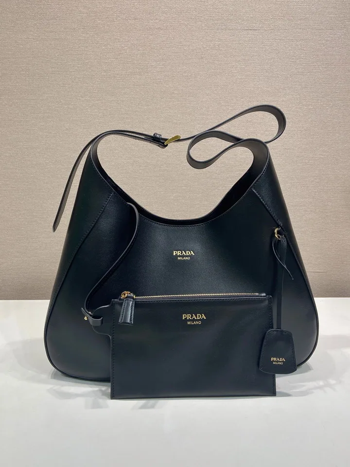 Prada 1BC299 Curved Shoulder Bag with Pouch, source view 2, SKU 1BC299