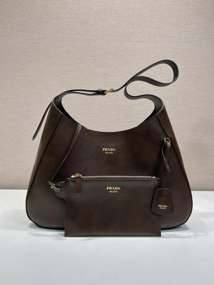 Prada 1BC299 Curved Shoulder Bag with Pouch, source view 4, SKU 1BC299