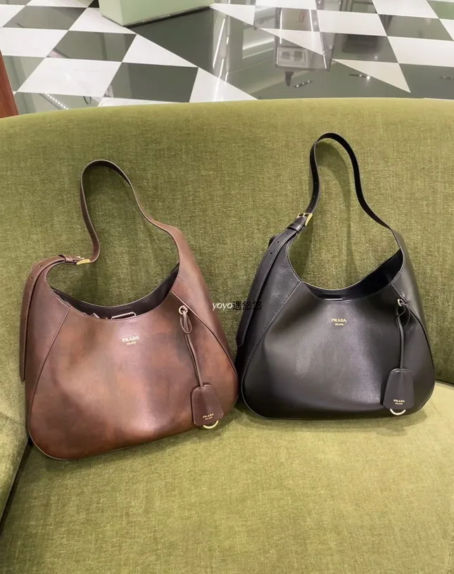 Prada 1BC300 Curved Hobo Bag and Pouch, source view 6, SKU 1BC300