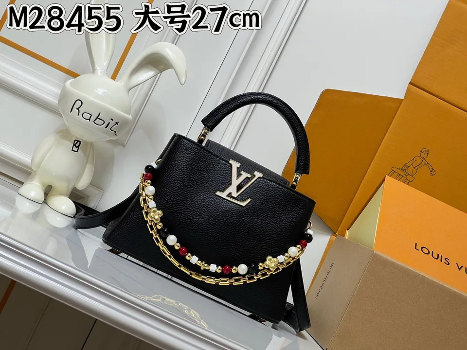 Cap M28455 Chain-Detail Top-Handle Bag, source view 1, SKU M28455