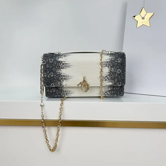 Dior 0980 Textured Rectangular Chain Shoulder Bag, source view 1, SKU 0980