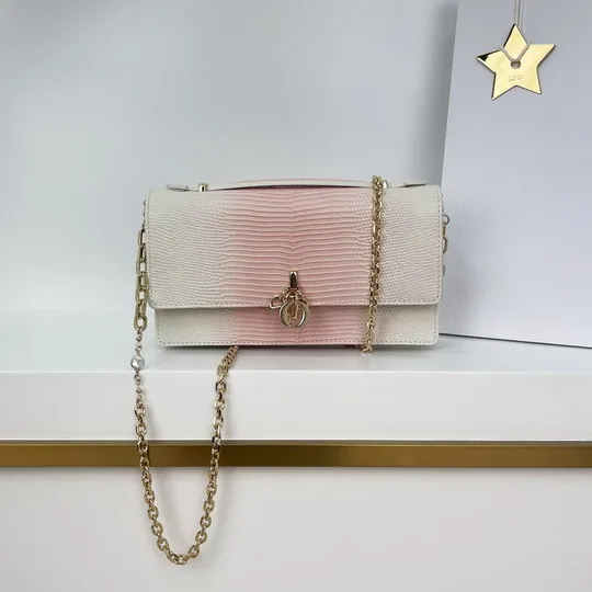 Dior 0980 Textured Rectangular Chain Shoulder Bag, source view 2, SKU 0980