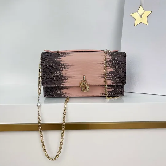 Dior 0980 Textured Rectangular Chain Shoulder Bag, source view 4, SKU 0980