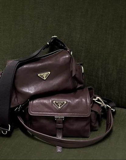 Prada 1BD413 Pocketed Utility Shoulder Bag, source view 2, SKU 1BD413