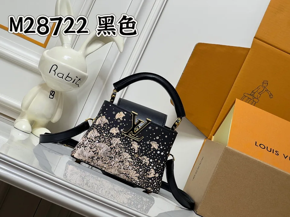 Cap M28722 Floral Monogram Top-Handle Bag, source view 1, SKU M28722