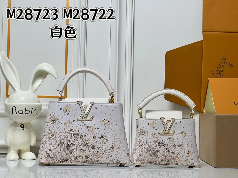 Cap M28722 Floral Monogram Top-Handle Bag, source view 4, SKU M28722