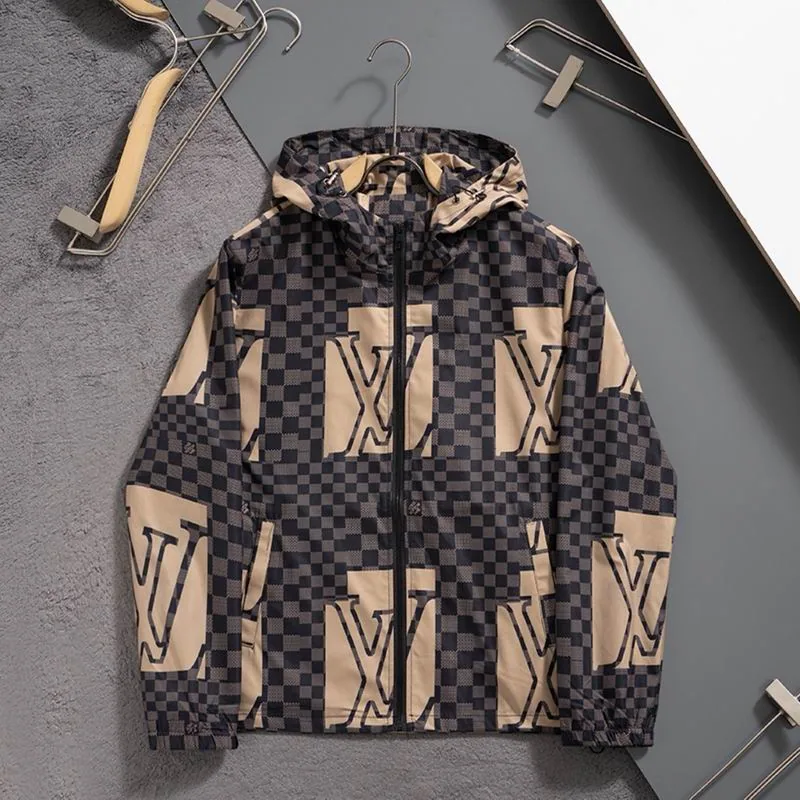 LV uftx84 Patchwork Logo Hooded Jacket, source view 2, SKU uftx84