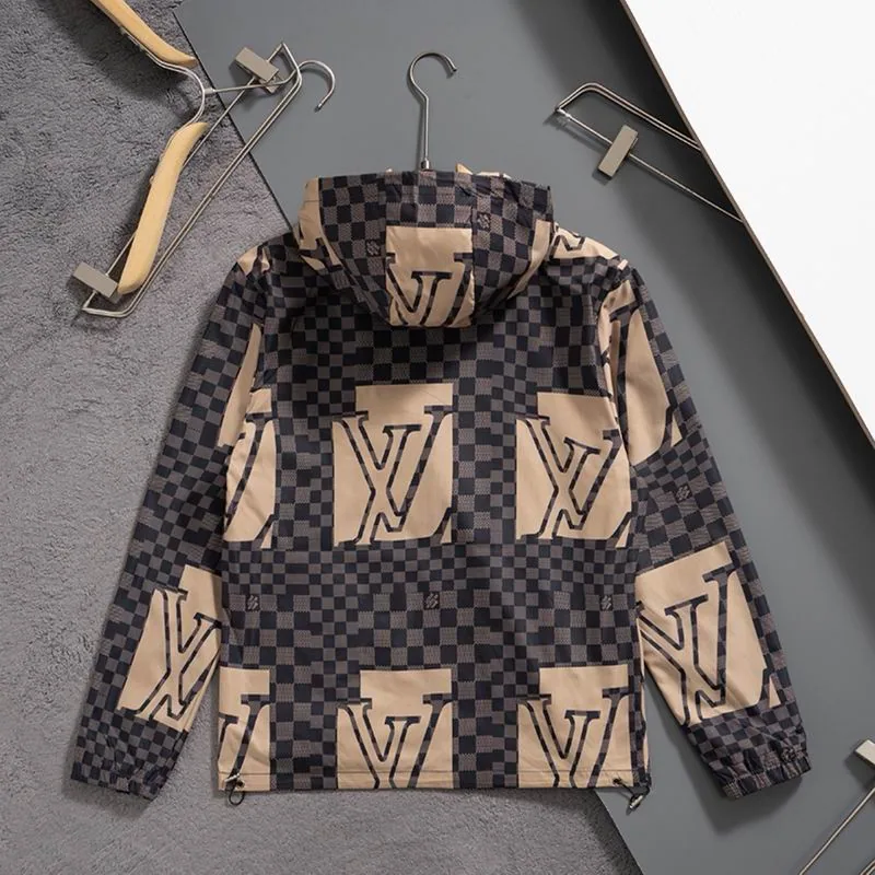 LV uftx84 Patchwork Logo Hooded Jacket, source view 3, SKU uftx84