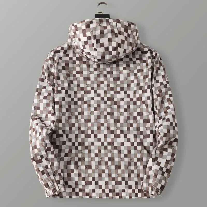 LV uftx81 Check Pattern Hooded Jacket, source view 3, SKU uftx81