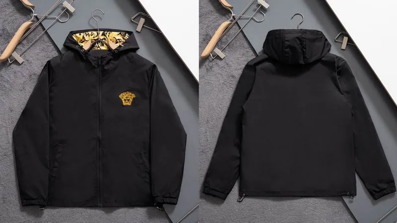 Versace uftx01 Crest Hooded Windbreaker Jacket, source view 1, SKU uftx01