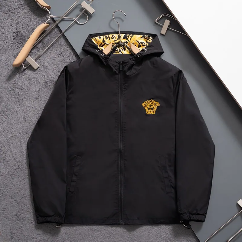 Versace uftx01 Crest Hooded Windbreaker Jacket, source view 2, SKU uftx01