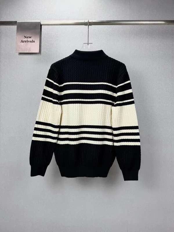 MiuMiu bhtx14 Striped Knit Polo Sweater, source view 3, SKU bhtx14