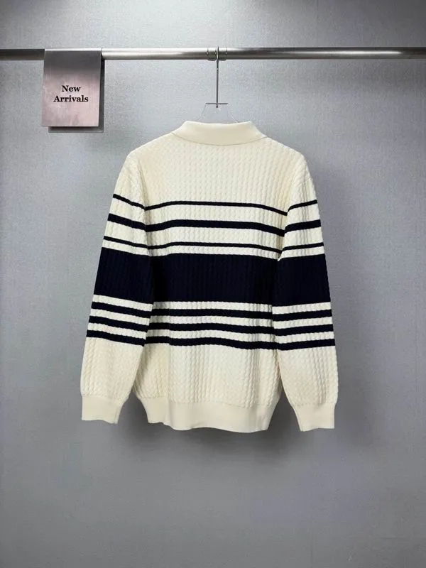 MiuMiu bhtx14 Striped Knit Polo Sweater, source view 5, SKU bhtx14