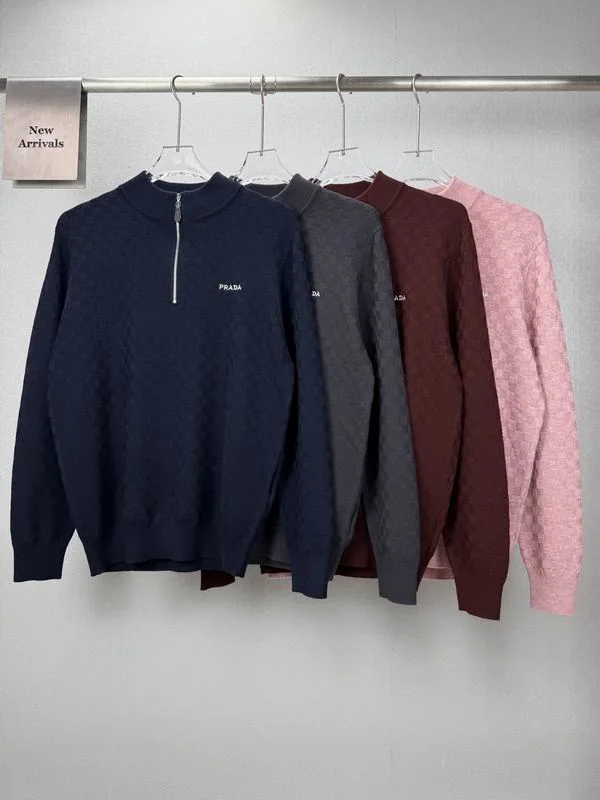 Prada bhtx25 Quarter-Zip Knit Sweater, source view 1, SKU bhtx25