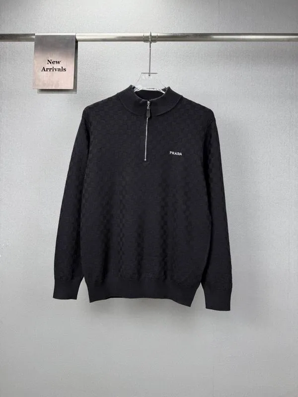 Prada bhtx25 Quarter-Zip Knit Sweater, source view 4, SKU bhtx25