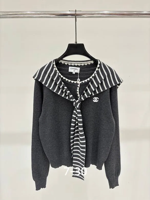 Chanel Scarf-Collar Knit Cardigan Set, source view 4, SKU source-item