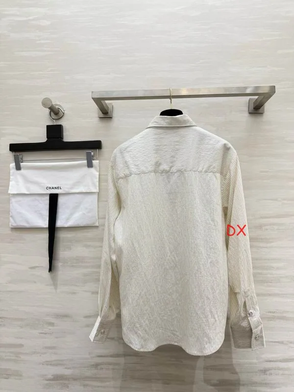 Chanel 06 Striped Button-Front Shirt, source view 4, SKU 06