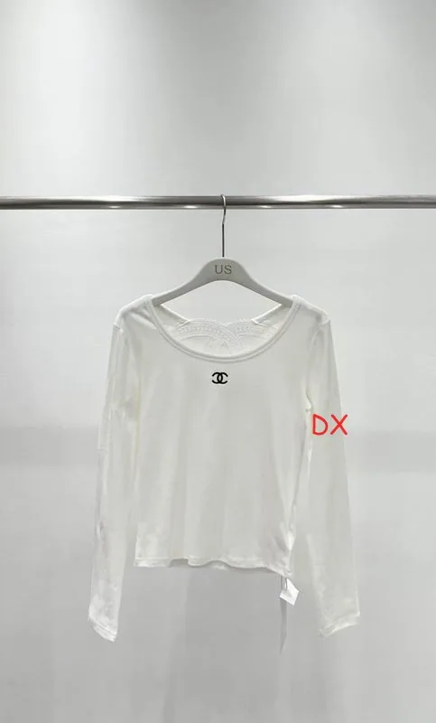 Chanel 03 Contrast-Ribbon Long-Sleeve Tops, source view 4, SKU 03