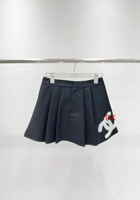 Chanel 01 Pleated Logo Skirt, source view 4, SKU 01