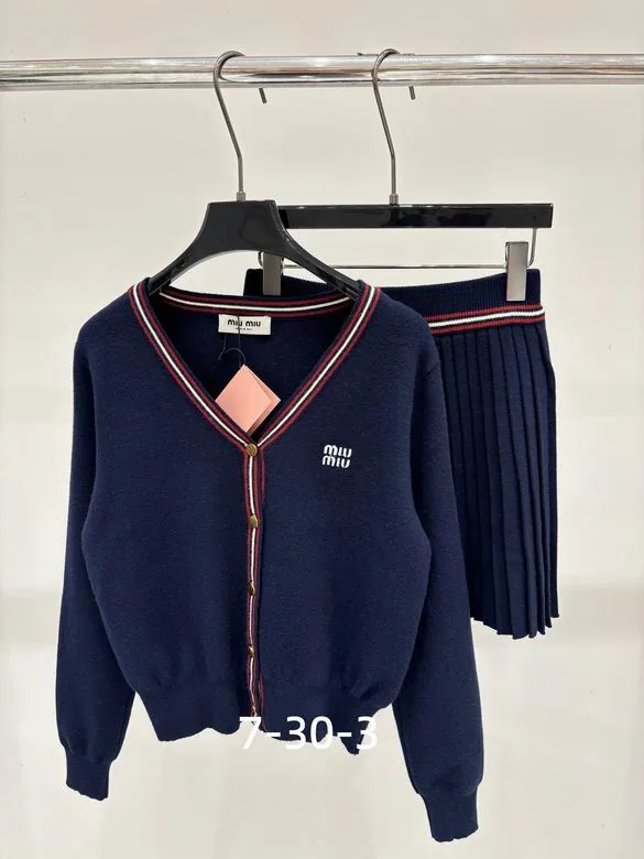 MiuMiu V-Neck Knit Cardigan and Pants Set, source view 4, SKU source-item