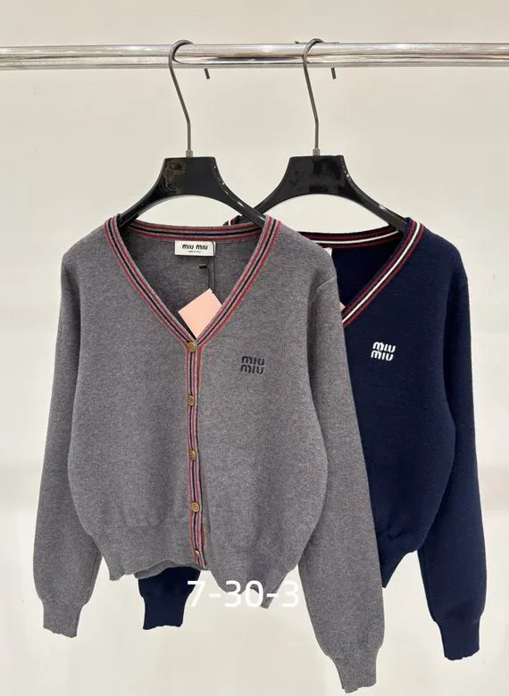 MiuMiu V-Neck Knit Cardigan and Pants Set, source view 5, SKU source-item