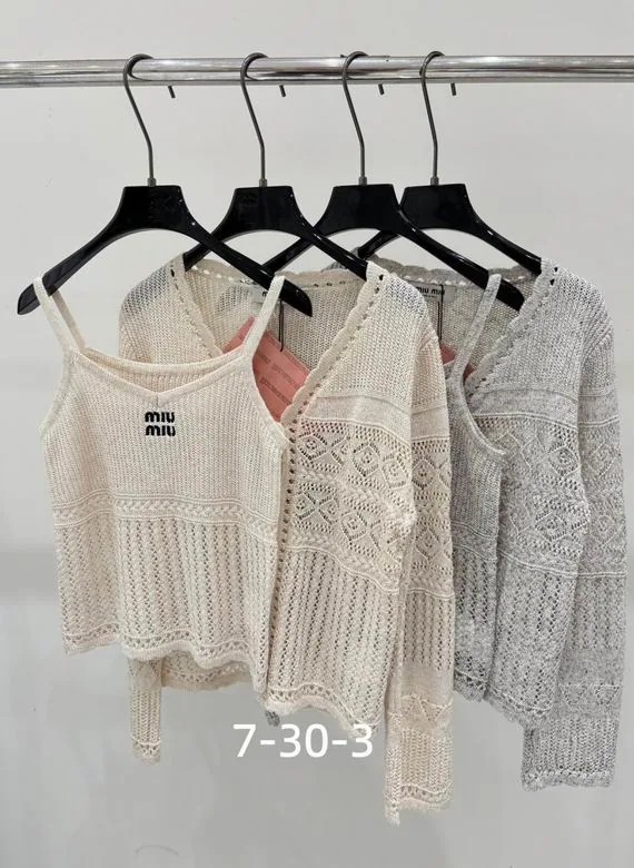 MiuMiu V-Neck Knit Cardigan and Pants Set, source view 6, SKU source-item