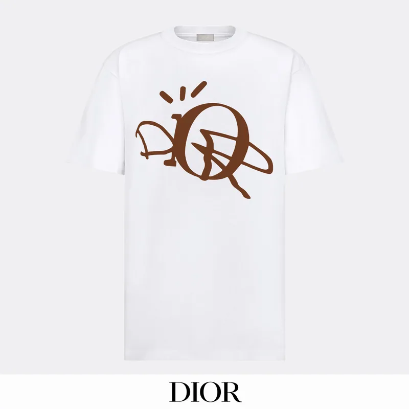 Dior bhtx163 Line-Art Logo Graphic T-Shirt, source view 3, SKU bhtx163