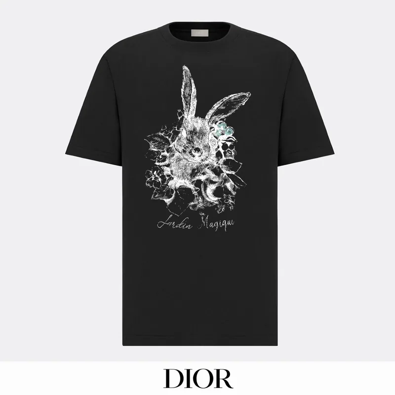 Dior bhtx159 Rabbit Graphic Crewneck T-Shirt, source view 3, SKU bhtx159