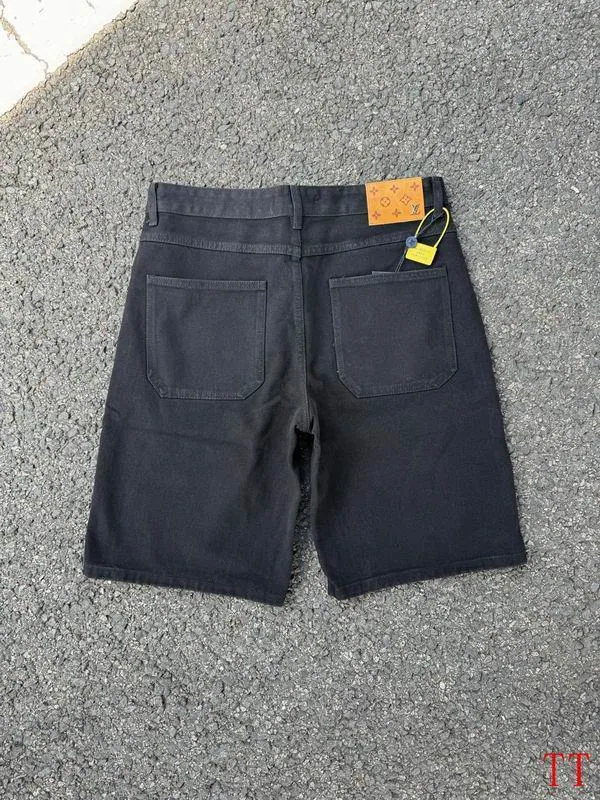 LV 20tr167 Patch-Detail Denim Bermuda Shorts, source view 4, SKU 20tr167