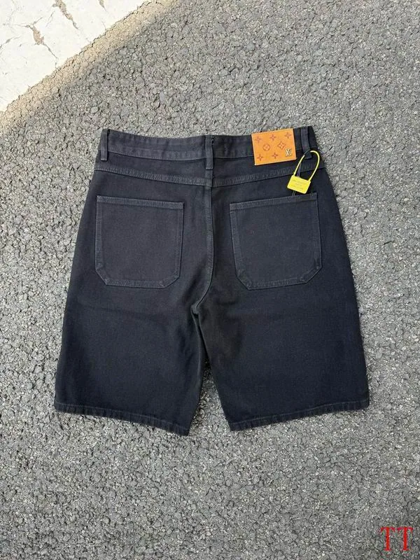 LV 20tr168 Patch-Detail Denim Bermuda Shorts, source view 5, SKU 20tr168