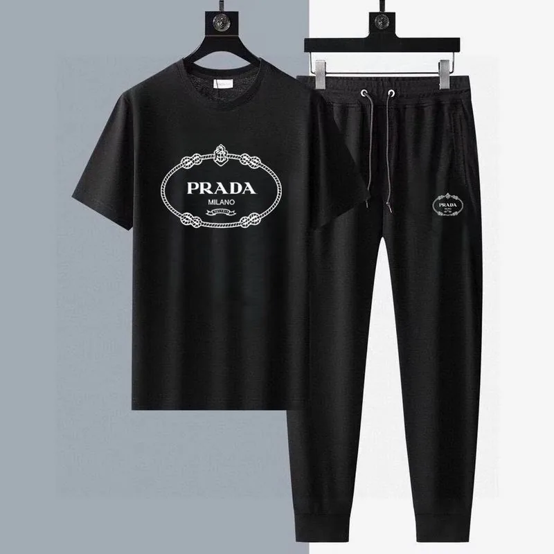 Prada 13xr348 Logo T-Shirt and Jogger Set, source view 1, SKU 13xr348