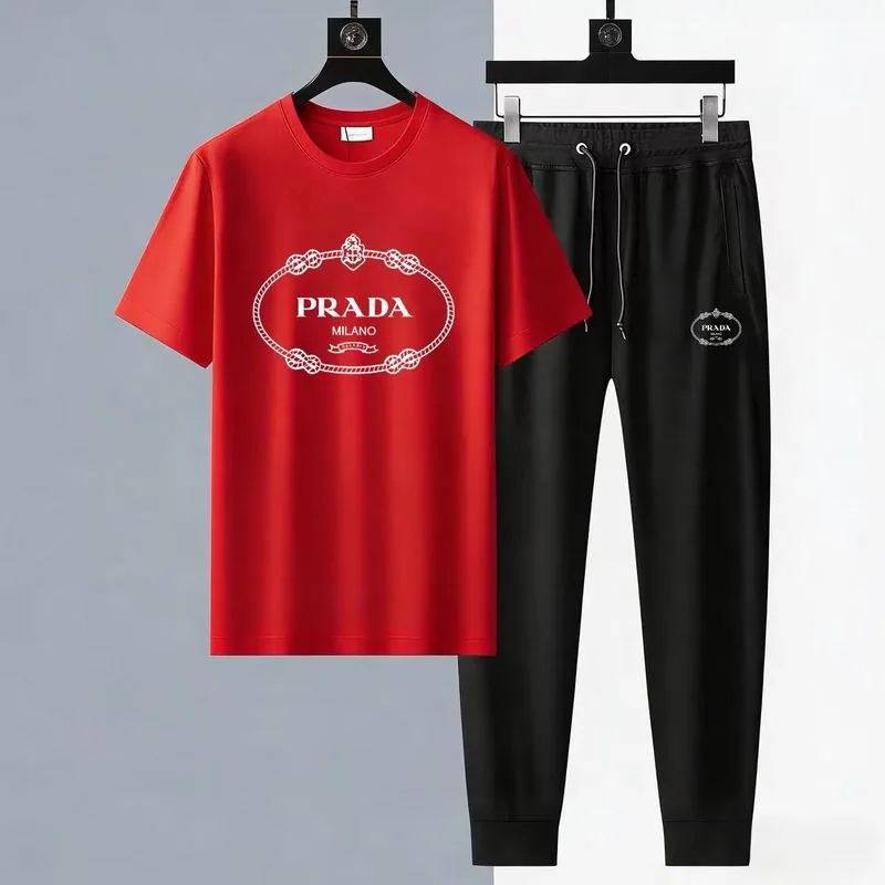 Prada 13xr348 Logo T-Shirt and Jogger Set, source view 4, SKU 13xr348