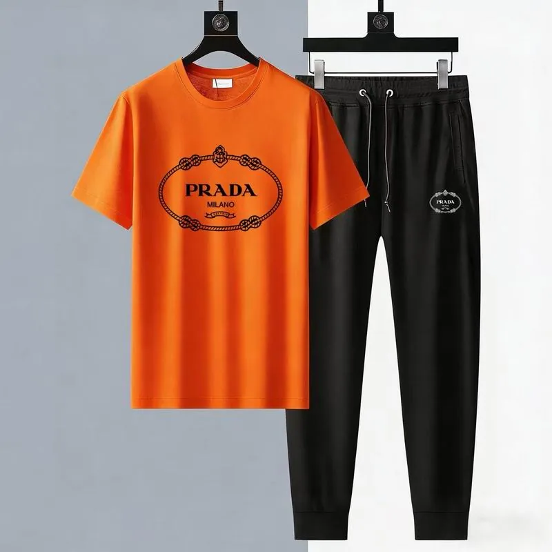Prada 13xr348 Logo T-Shirt and Jogger Set, source view 6, SKU 13xr348