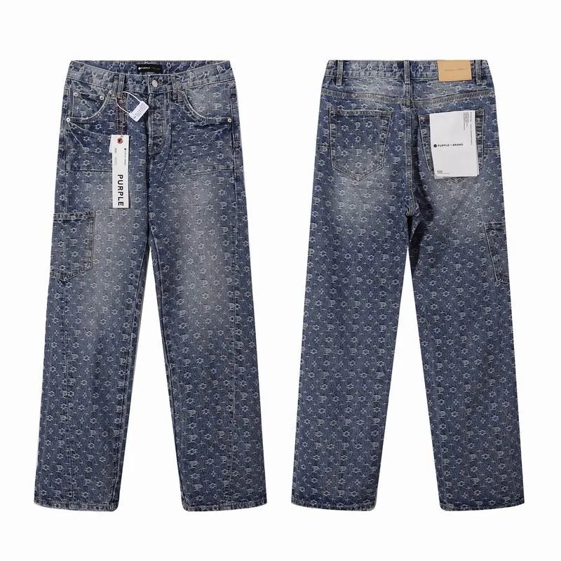 Purple Brand 13xr83 Pattern Straight-Leg Jeans, source view 1, SKU 13xr83