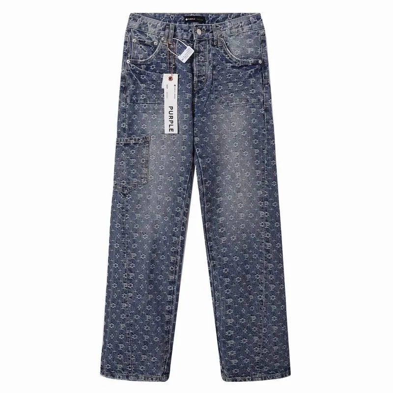 Purple Brand 13xr83 Pattern Straight-Leg Jeans, source view 2, SKU 13xr83