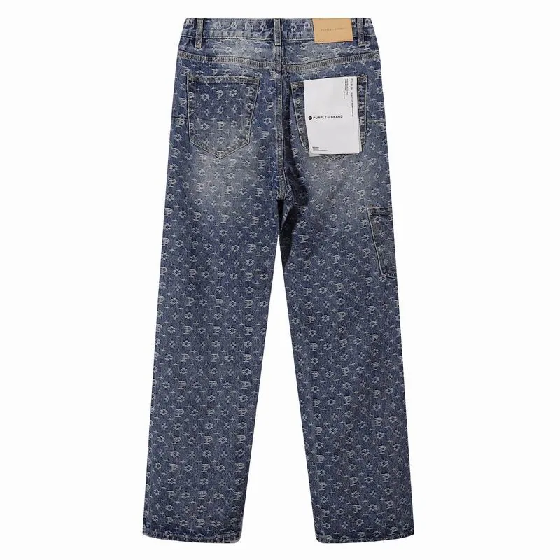 Purple Brand 13xr83 Pattern Straight-Leg Jeans, source view 3, SKU 13xr83