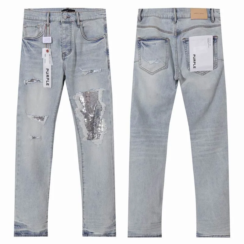 Purple Brand 13xr90 Distressed Light-Wash Jeans, source view 1, SKU 13xr90