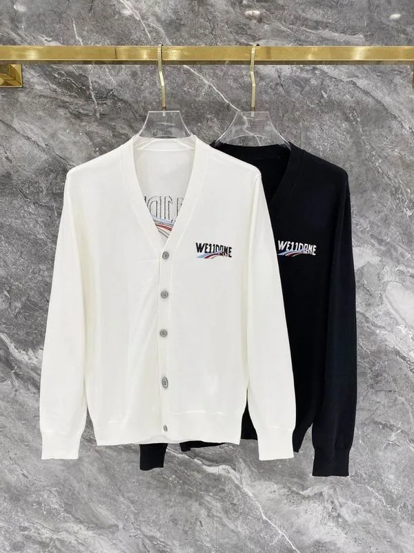 WE11DONE bhtx09 Logo V-Neck Cardigan, source view 1, SKU bhtx09