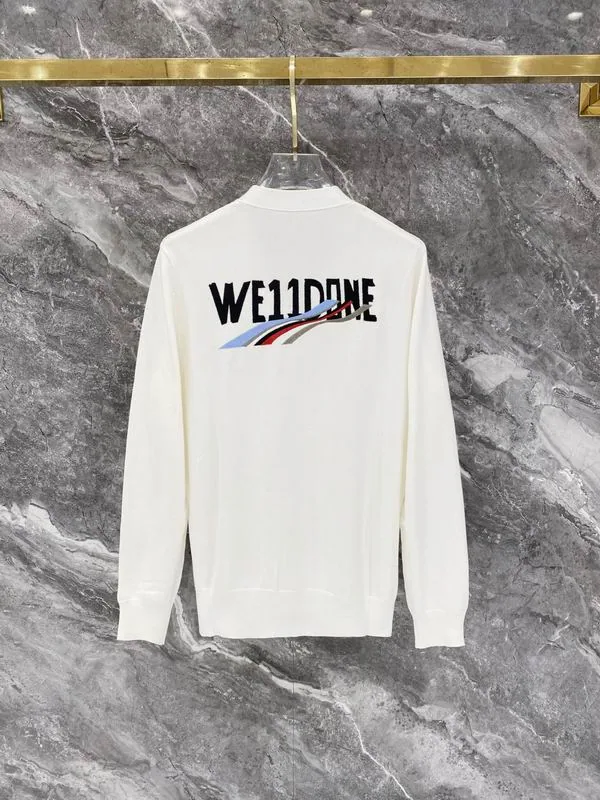 WE11DONE bhtx09 Logo V-Neck Cardigan, source view 4, SKU bhtx09