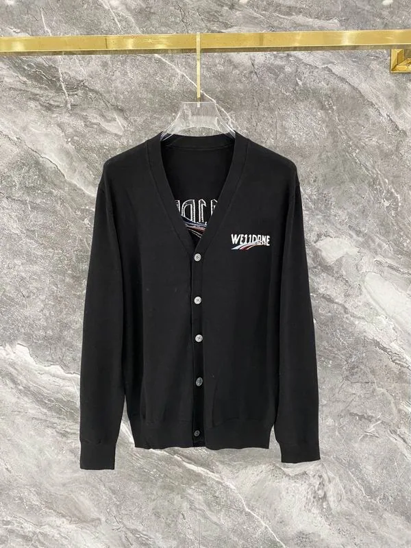 WE11DONE bhtx09 Logo V-Neck Cardigan, source view 5, SKU bhtx09