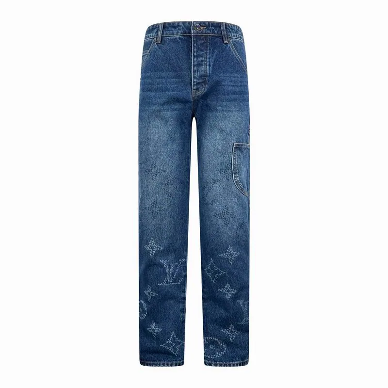 LV BB730 Pattern Denim Jacket and Jeans Set, source view 3, SKU BB730
