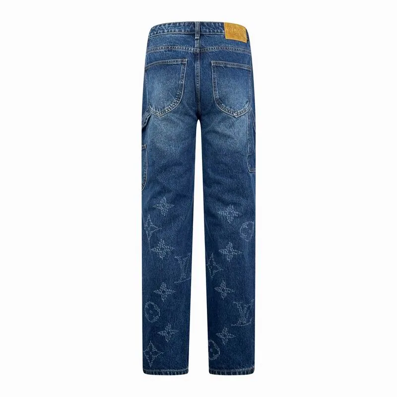 LV BB730 Pattern Denim Jacket and Jeans Set, source view 4, SKU BB730